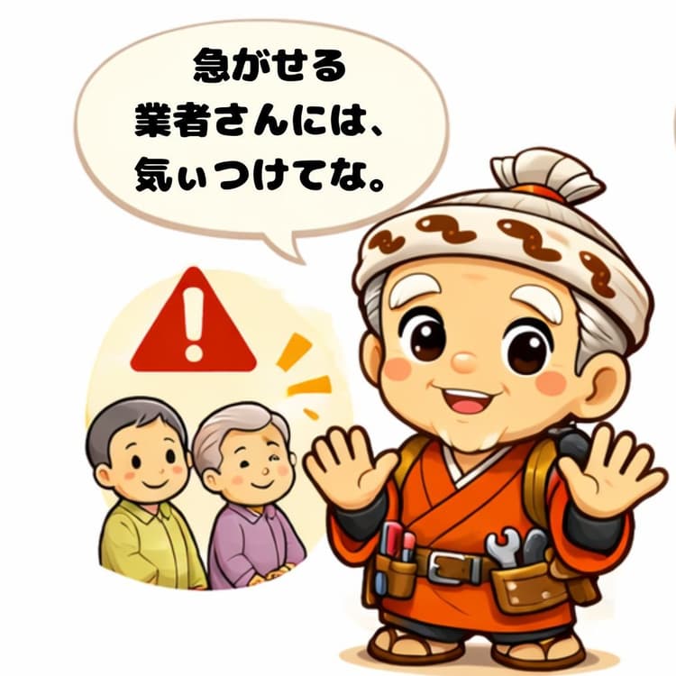 急がせる業者には気ぃつけてな